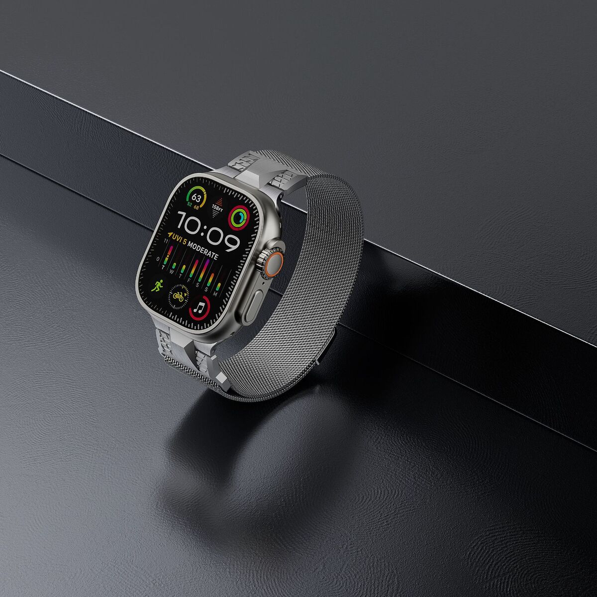 Mecha Stainless  Steel Milanese Loop Band For Apple Watch