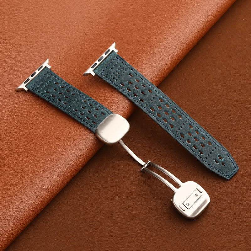 Breathable Leathe Magnetic Band For Apple Watch