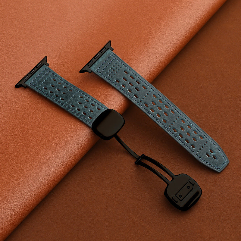 Breathable Leathe Magnetic Band For Apple Watch