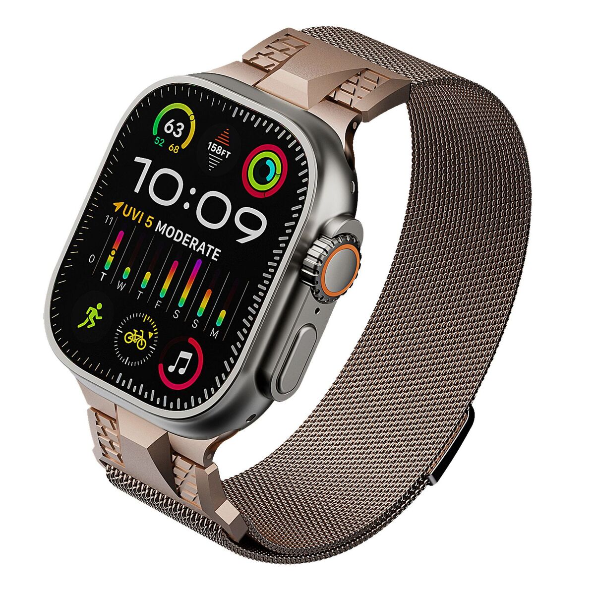 Mecha Stainless  Steel Milanese Loop Band For Apple Watch