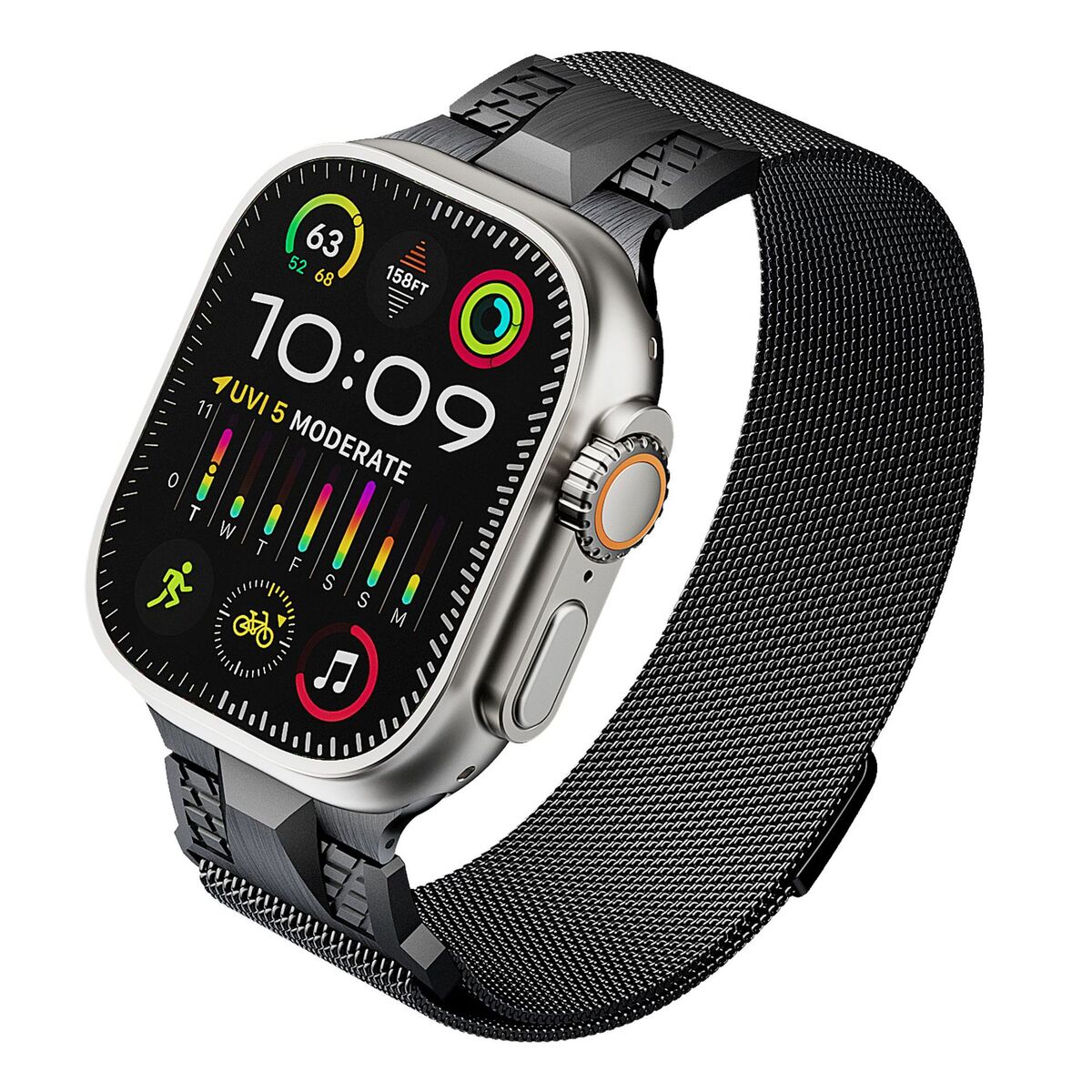 Mecha Stainless  Steel Milanese Loop Band For Apple Watch