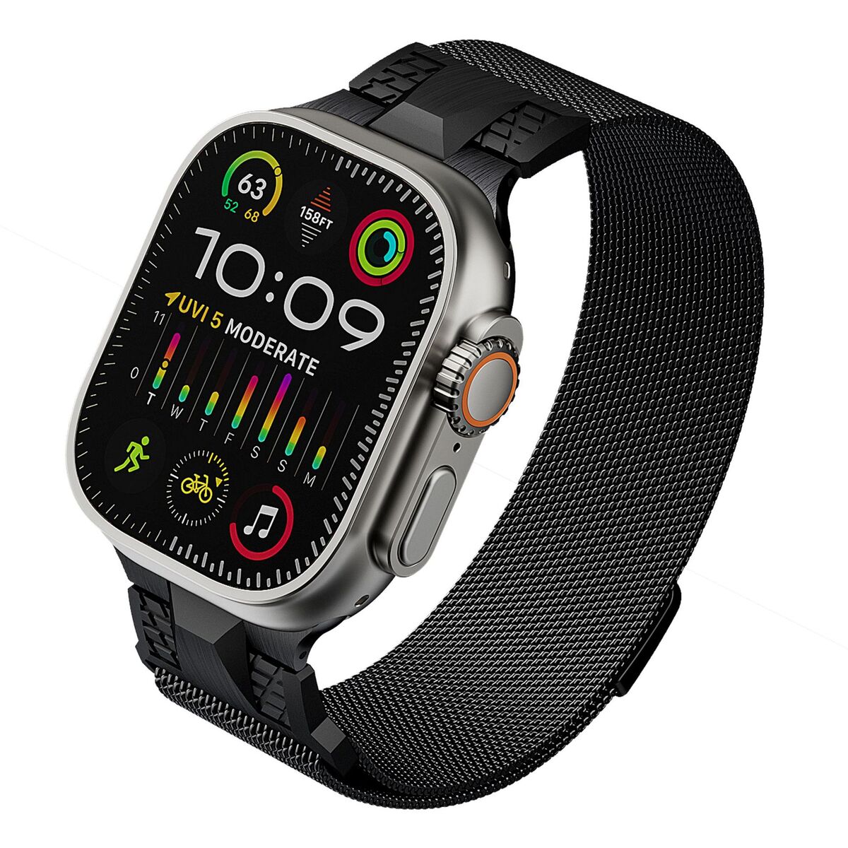 Mecha Stainless  Steel Milanese Loop Band For Apple Watch