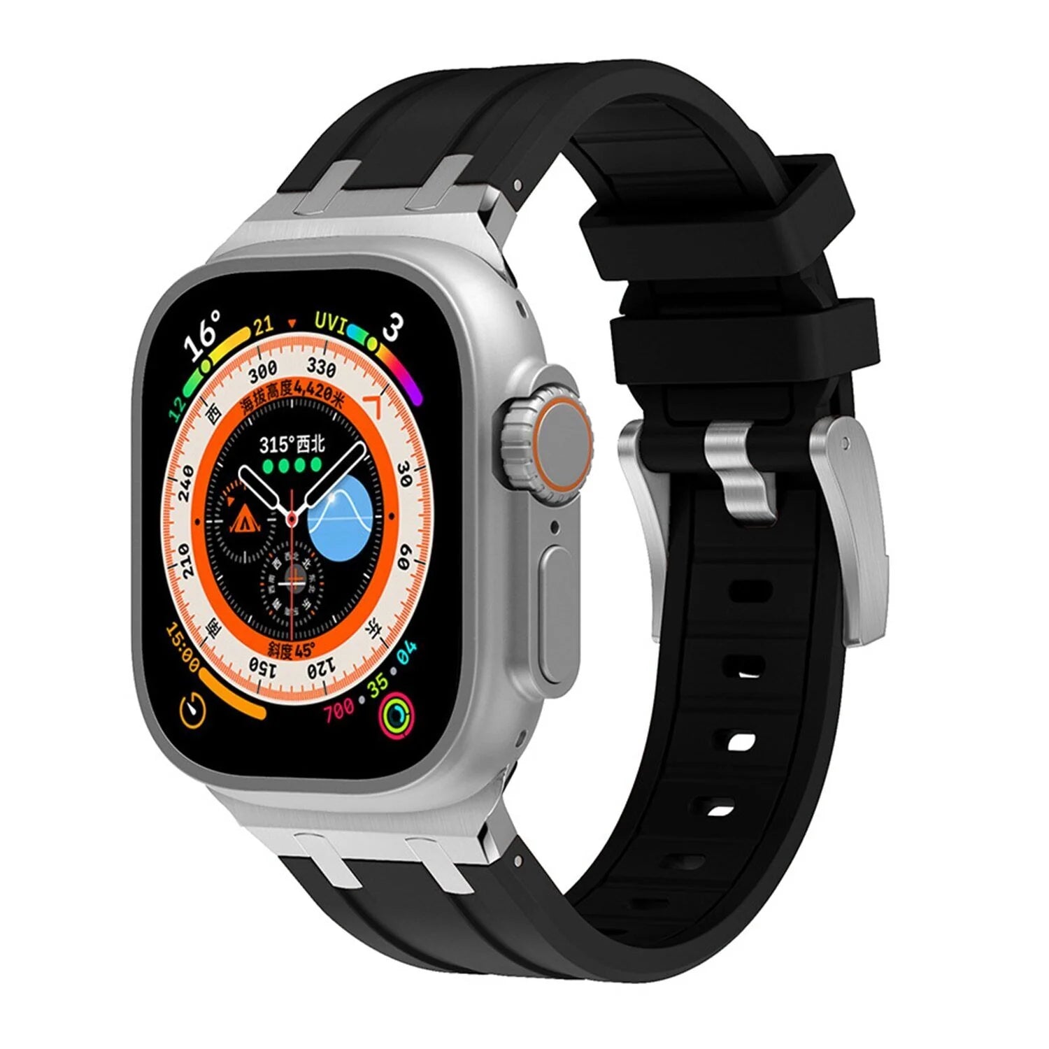 AP Thick Silicone Band With Titanium Adapter For Apple Watch
